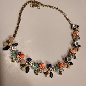 J. Crew Elegant Multicolor Floral Necklace
